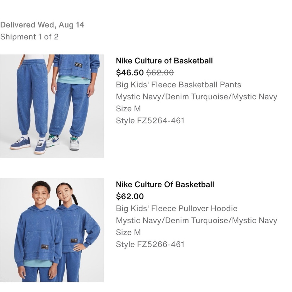Nike Kids Mystic Navy Fleece Basketball Set